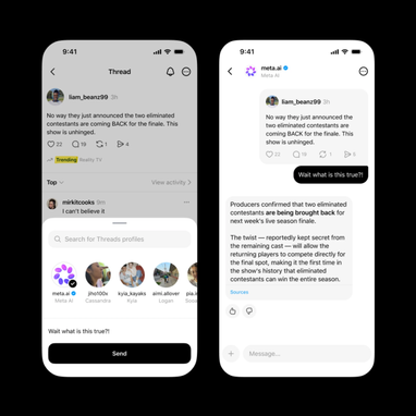 Meta продовжує тестувати присутність Meta AI у публічних стрічках Threads