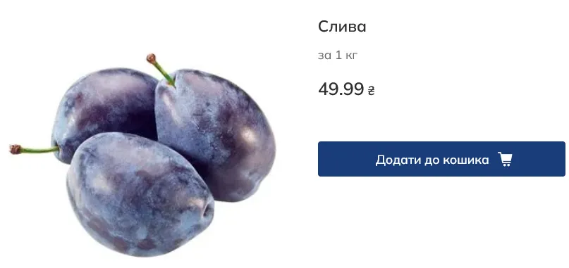 Вартість слив у Metro