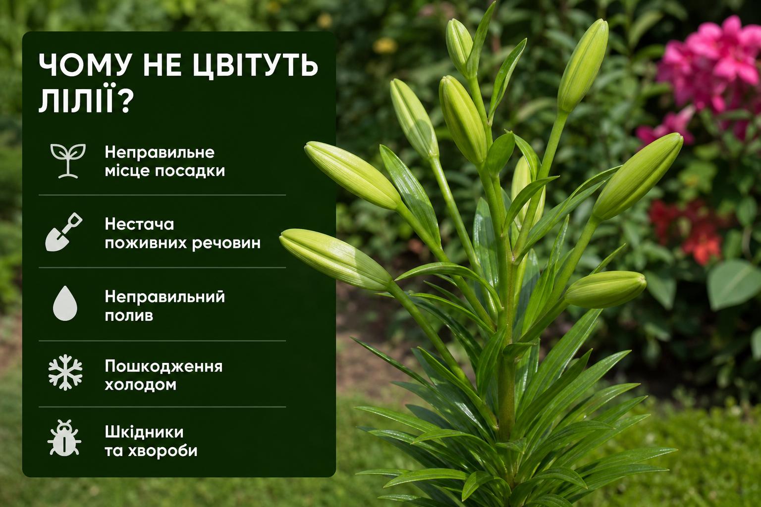 Чому не цвітуть лілії, що робити, основні причини. Як змусити лілії цвісти: план дій для садівника