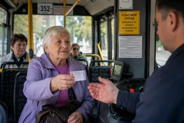 Пенсіонер у маршрутці — пільговий проїзд