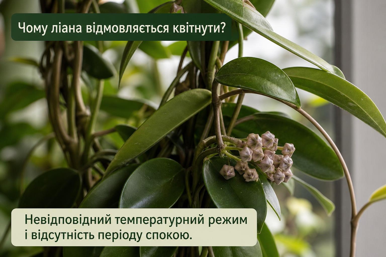 Чому ліана відмовляється квітнути, що робити, основні причини. Невідповідний температурний режим та відсутність періоду спокою