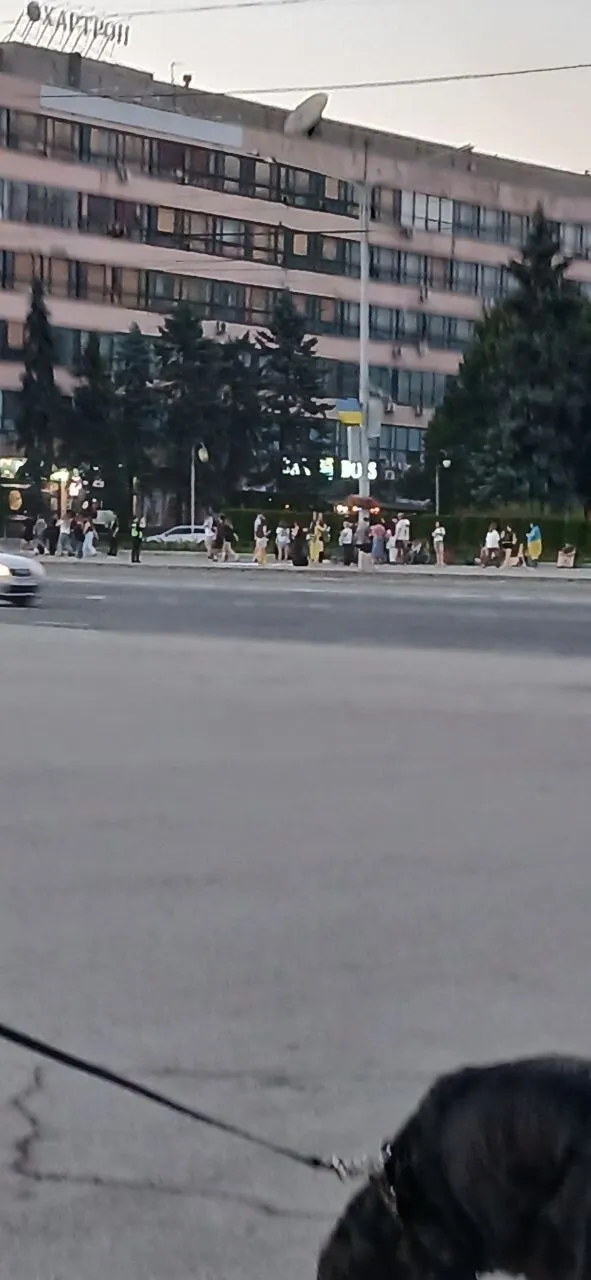 Люди протестують у Запоріжжі.