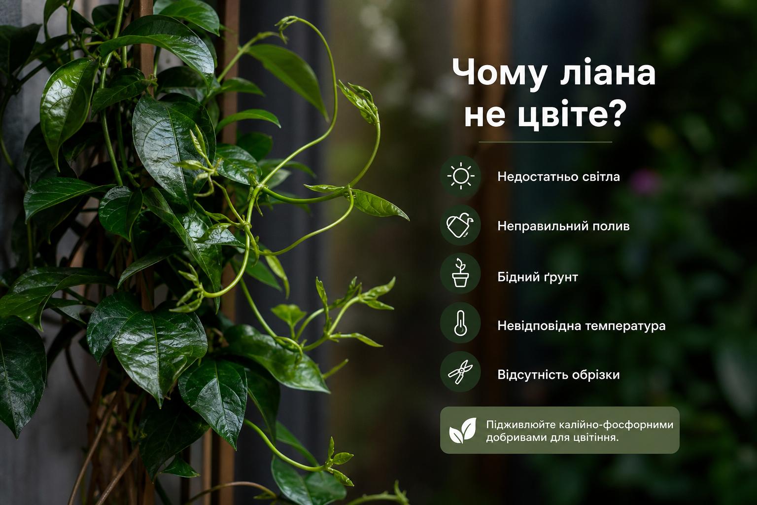 Чому ліана відмовляється квітнути, що робити, основні причини. Чим полити ліану, щоб вона зацвіла