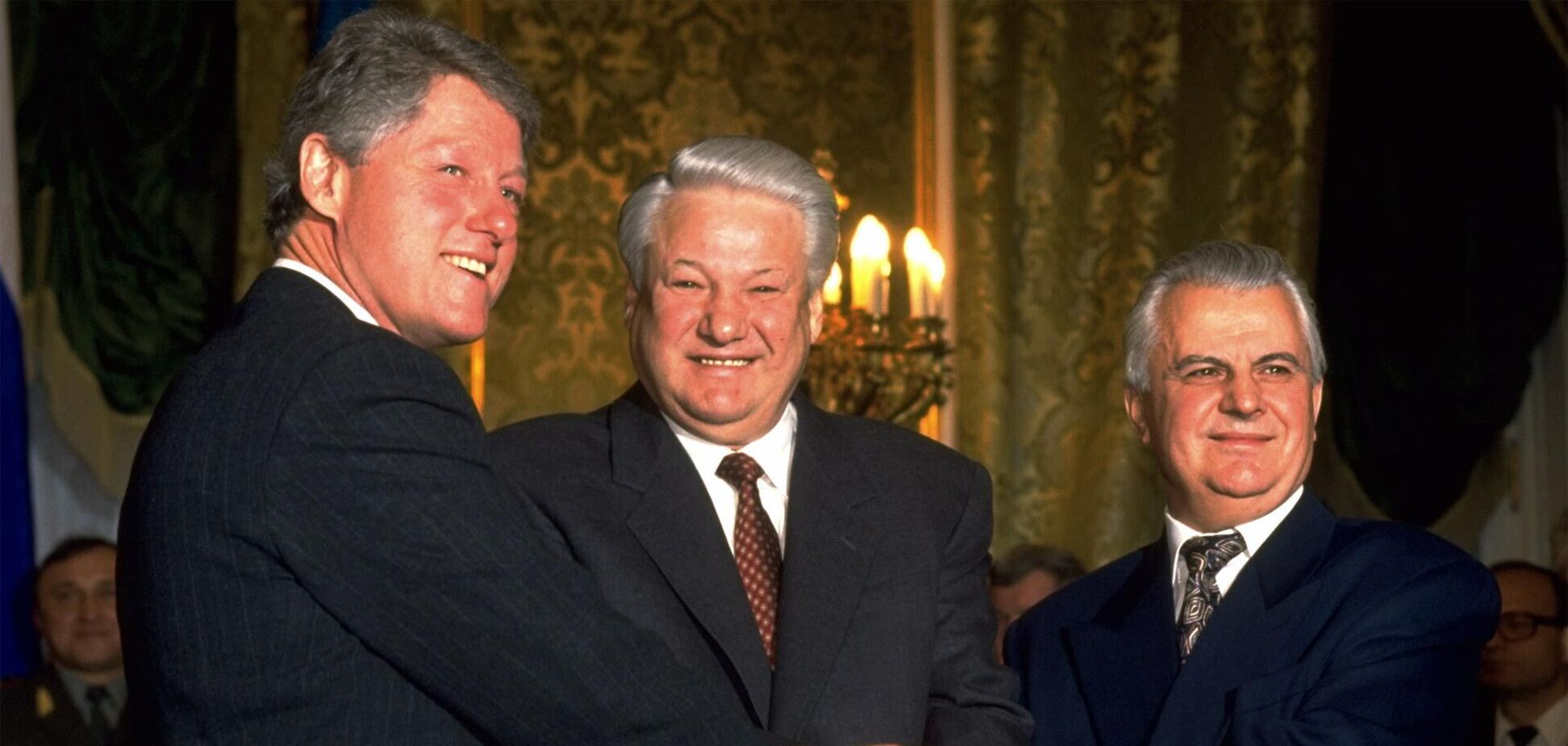 Ядерне роззброєння України. 14 січня 1994 року. Білл Клінтон, Борис Єльцин і Леонід Кравчук