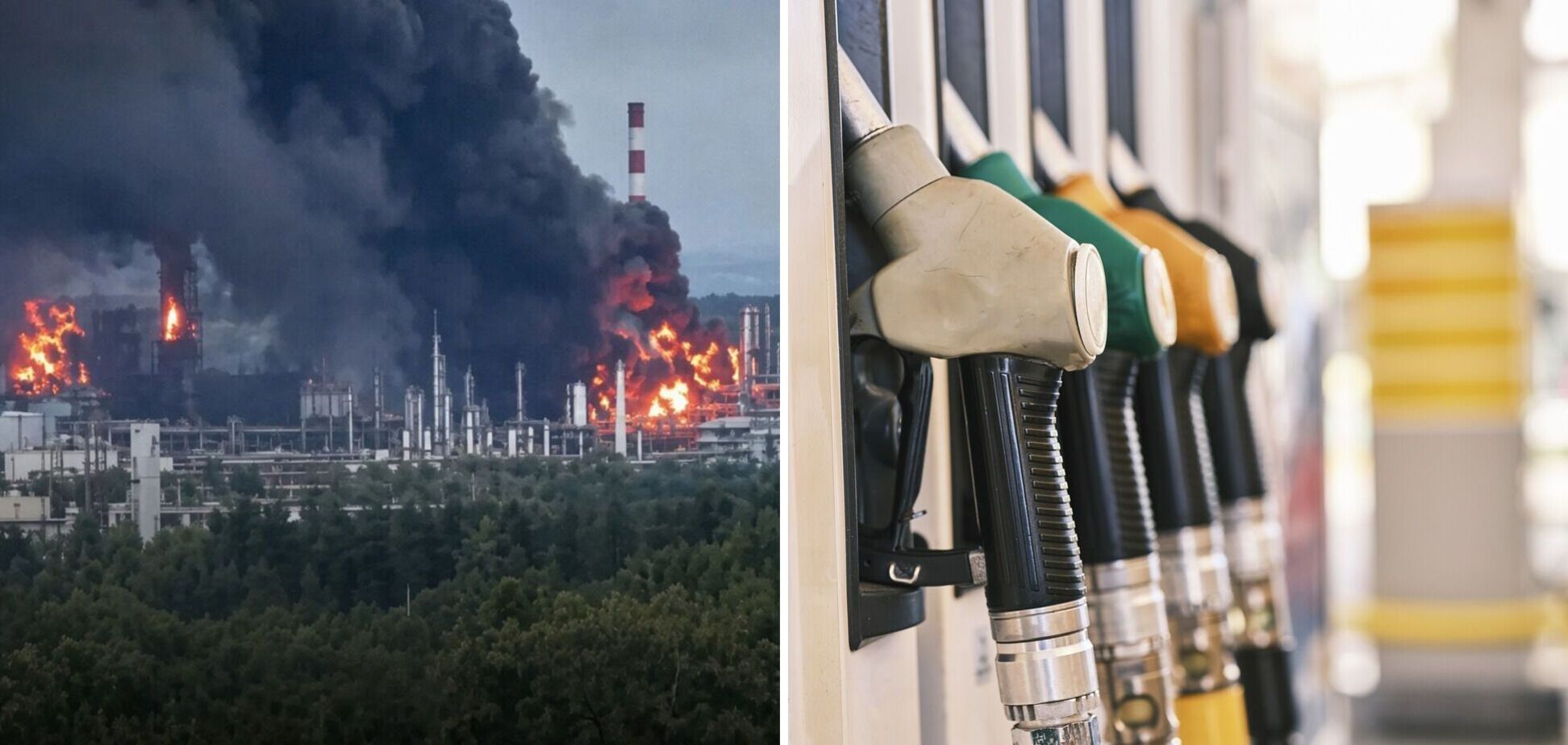 Наслідки удару по НПЗ у Росії, заправні пістолети на АЗС. Ілюстративне фото
