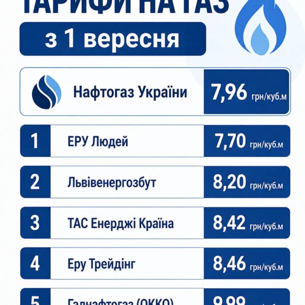 Тарифи на газ: скільки українці платитимуть з вересня