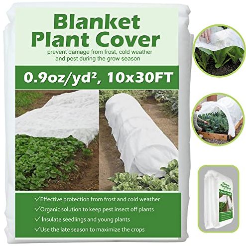 Valibe Plant Covers Freeze Protection 10 Ft X 30 Ft Floating Row Cover 0.9oz/yd&amp;amp;sup2; Garden Fabric Plant Cover for Winter Frost/sun Pest Protection (10ft X 30ft)